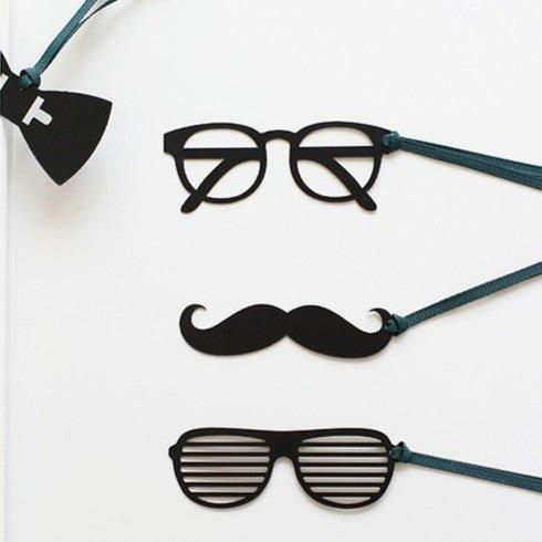 Letter Lovers Spoof Gentlemen Glasses Beard Bow Ties Silhouette Series Funny Bookmarks Bookmarks NP-H7TAY-924 - CHL-STORE 