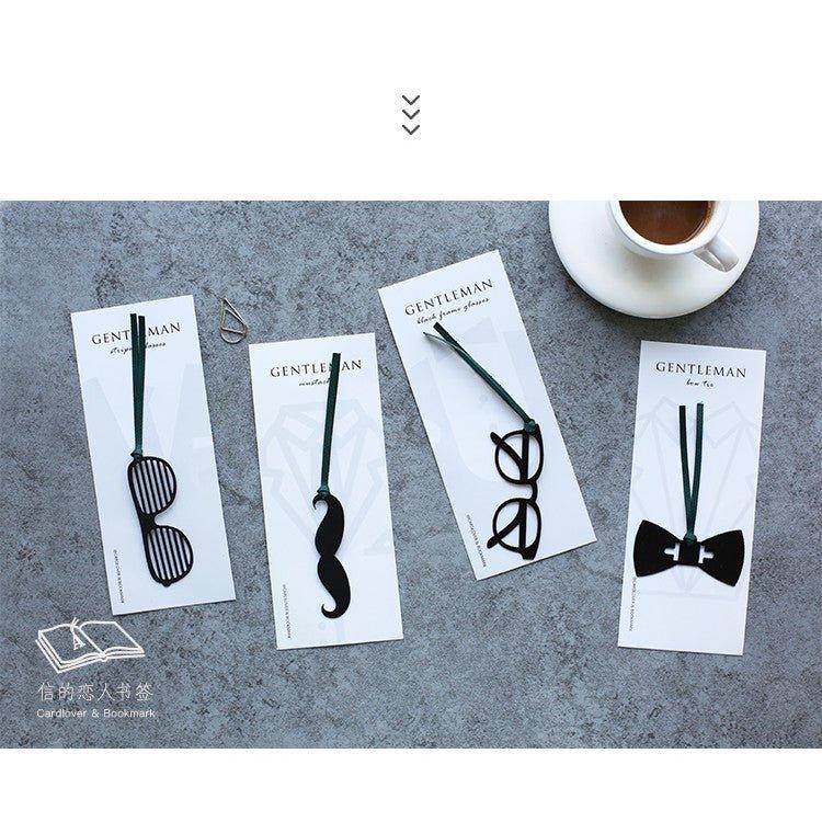 Letter Lovers Spoof Gentlemen Glasses Beard Bow Ties Silhouette Series Funny Bookmarks Bookmarks NP-H7TAY-924 - CHL-STORE 