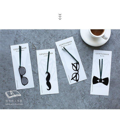 Letter Lovers Spoof Gentlemen Glasses Beard Bow Ties Silhouette Series Funny Bookmarks Bookmarks NP-H7TAY-924 - CHL-STORE 