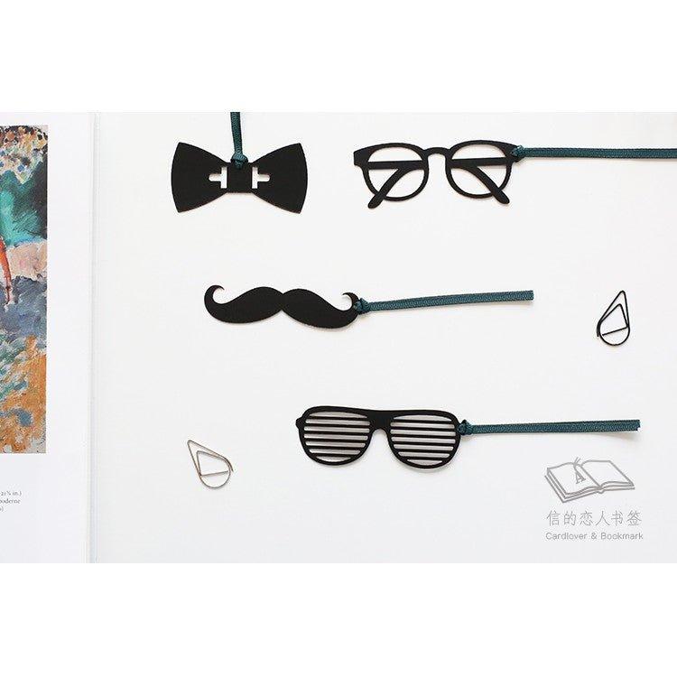 Letter Lovers Spoof Gentlemen Glasses Beard Bow Ties Silhouette Series Funny Bookmarks Bookmarks NP-H7TAY-924 - CHL-STORE 