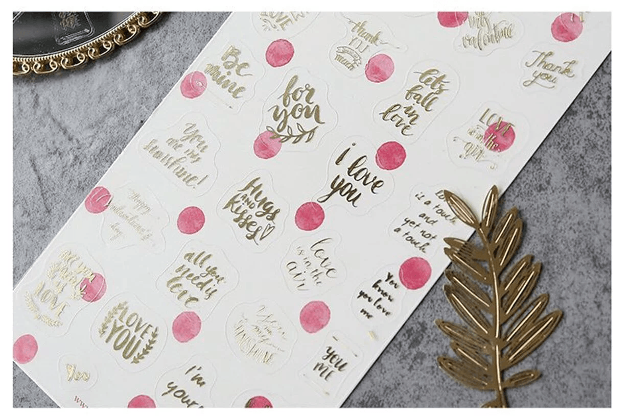 Letter lovers stickers Hand-painted bronzing decorative stickers Sealing stickers NP-H7TGI-017 - CHL-STORE 