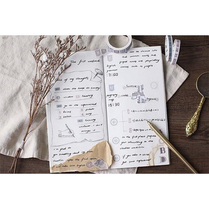 Letters Lovers Diary Series Numbers Alphabets Calendar Morandi Colors Decoration Washi Tape Paper Tape NP-H7TGI-032 - CHL-STORE 