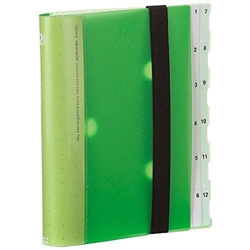 LIHIT LAB A-4406 AQUA DROPs A5 Folder Binder Schedule Sort Separator Yellow Green - CHL-STORE 