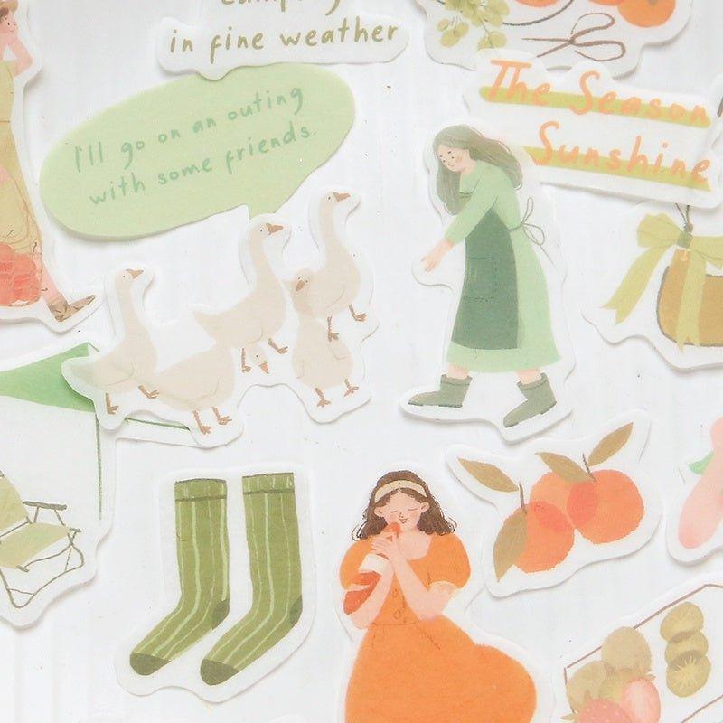 Lovers of Letters Daily Sticker Pack Character Sticker Pack Decorative Sticker Pack Quietly Walk Through the Seasons Series - CHL-STORE 