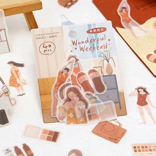 Lovers of Letters Daily Sticker Pack Character Sticker Pack Decorative Sticker Pack Quietly Walk Through the Seasons Series - CHL-STORE 