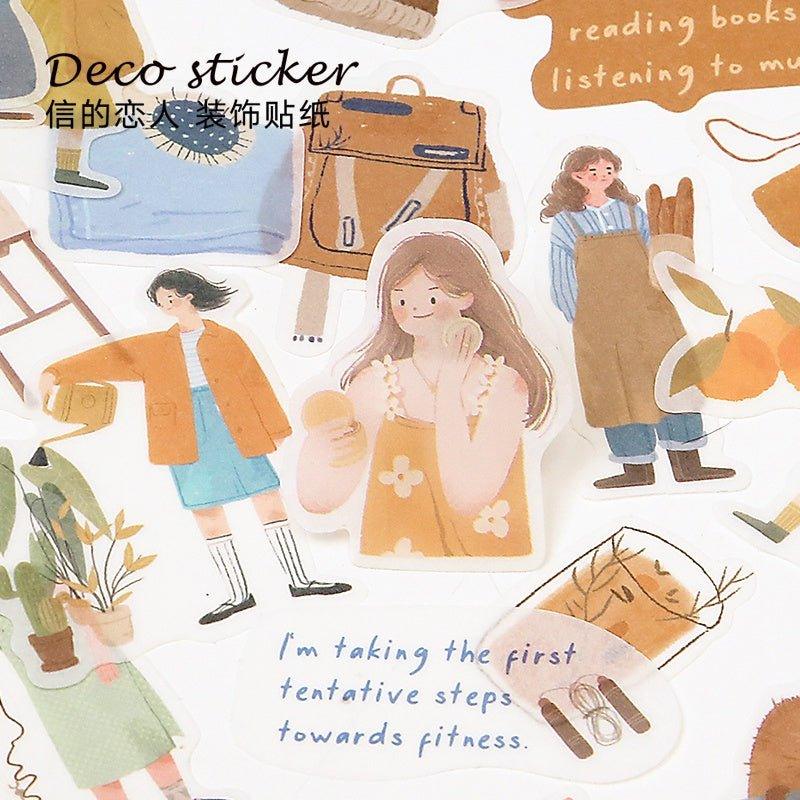Lovers of Letters Daily Sticker Pack Character Sticker Pack Decorative Sticker Pack Quietly Walk Through the Seasons Series - CHL-STORE 