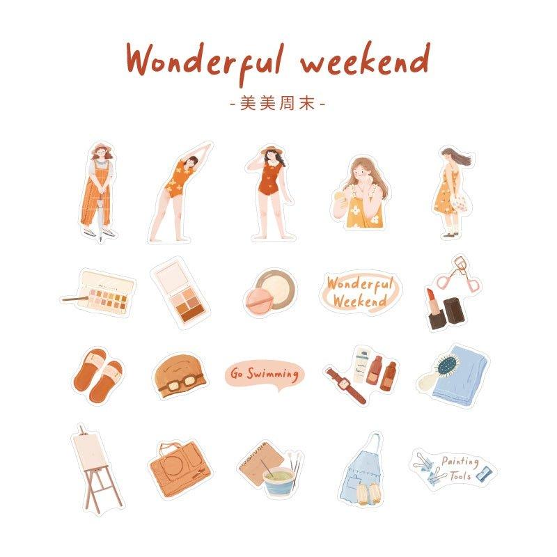Lovers of Letters Daily Sticker Pack Character Sticker Pack Decorative Sticker Pack Quietly Walk Through the Seasons Series - CHL-STORE 
