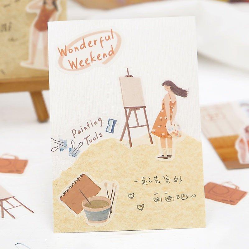 Lovers of Letters Daily Sticker Pack Character Sticker Pack Decorative Sticker Pack Quietly Walk Through the Seasons Series - CHL-STORE 