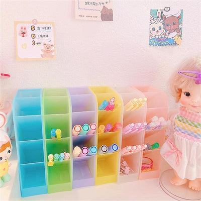 Macaron color matching desktop storage oblique pen holder frosted pen holder NP-020006 - CHL-STORE 