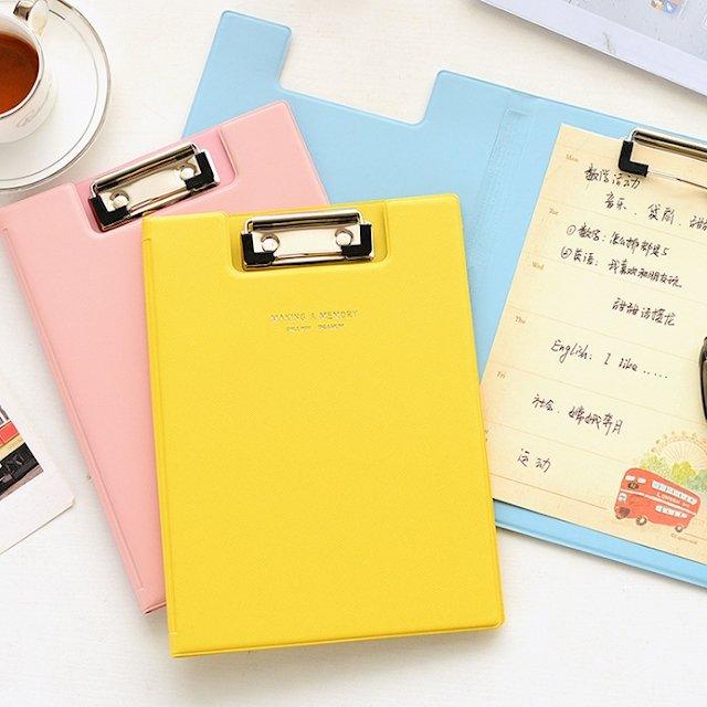 Macaron Yellow A5 Double Layer Folder A5 Board Folder Flip File Folder Folder Folder Folder Menu Folder Word Pad Document Folder Stationery Folder Candy Yellow - CHL-STORE 