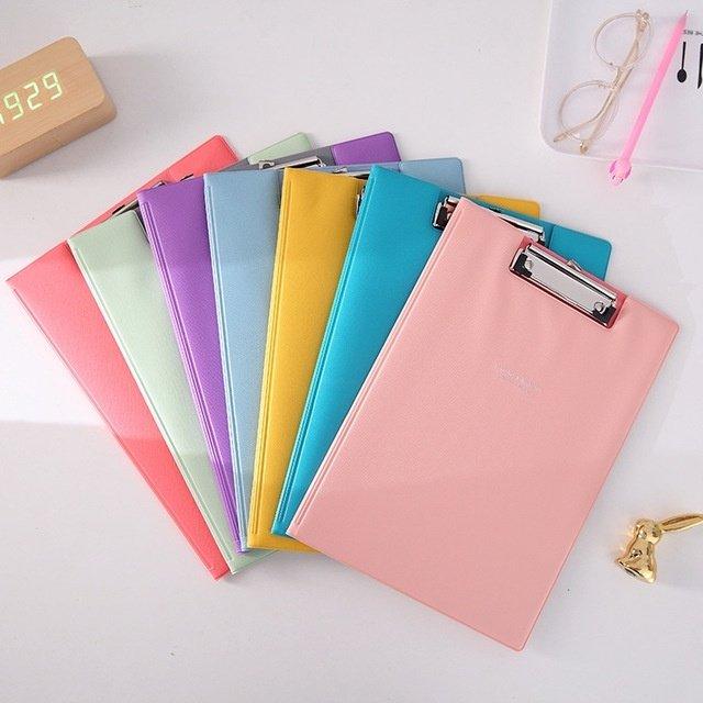 Macaron Yellow A5 Double Layer Folder A5 Board Folder Flip File Folder Folder Folder Folder Menu Folder Word Pad Document Folder Stationery Folder Candy Yellow - CHL-STORE 