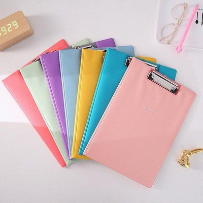 Macaron Yellow A5 Double Layer Folder A5 Board Folder Flip File Folder Folder Folder Folder Menu Folder Word Pad Document Folder Stationery Folder Candy Yellow - CHL-STORE 