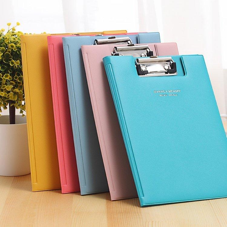 Macaron Yellow A5 Double Layer Folder A5 Board Folder Flip File Folder Folder Folder Folder Menu Folder Word Pad Document Folder Stationery Folder Candy Yellow - CHL-STORE 