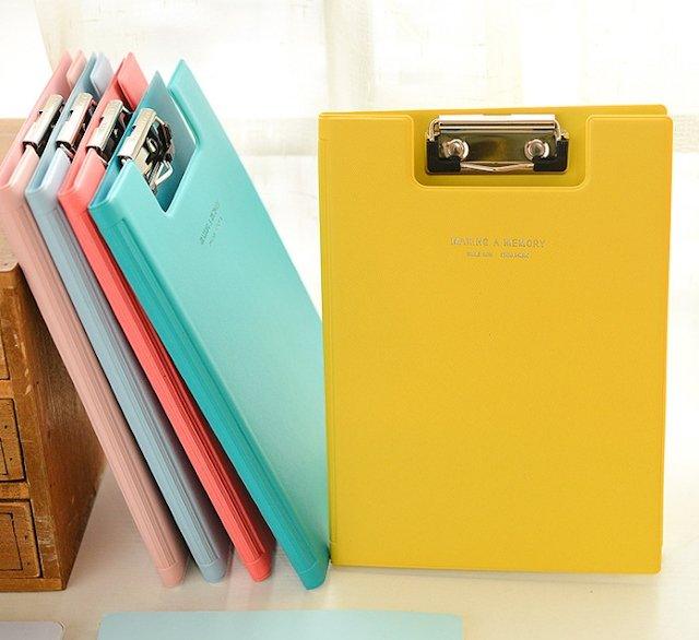 Macaron Yellow A5 Double Layer Folder A5 Board Folder Flip File Folder Folder Folder Folder Menu Folder Word Pad Document Folder Stationery Folder Candy Yellow - CHL-STORE 