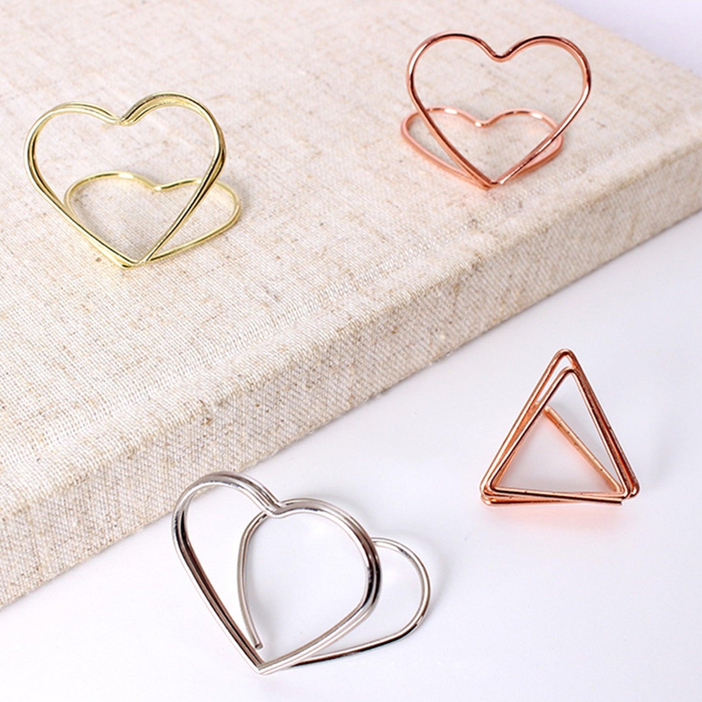 Metal shape business card holder heart shape triangle shape round shape message holder business card holder photo holder NP-070064 - CHL-STORE 