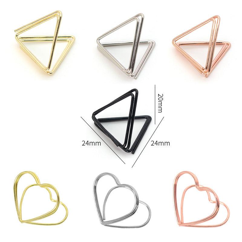 Metal shape business card holder heart shape triangle shape round shape message holder business card holder photo holder NP-070064 - CHL-STORE 