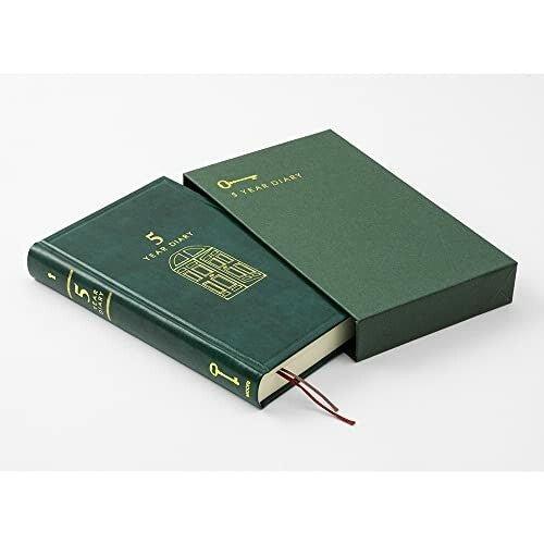 MIDORI 12896006 3 years continuous use 5 years continuous use Door series Recycled leather diary notebook notepad life record green - CHL-STORE 