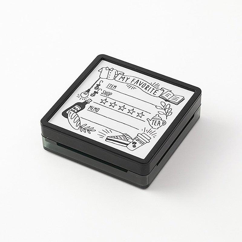 MIDORI 35387006 MY FAVORITE Saturated Stamp Square Handbook Stamp Decorative Stamp - CHL-STORE 