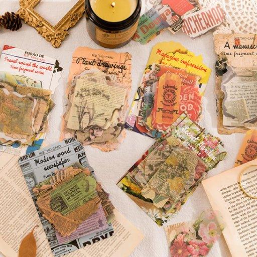 Momo and Paper Sticker Packs Time Fragments Series Retro PET Stickers Styling Stickers Retro Stickers Decorative Stickers - CHL-STORE 