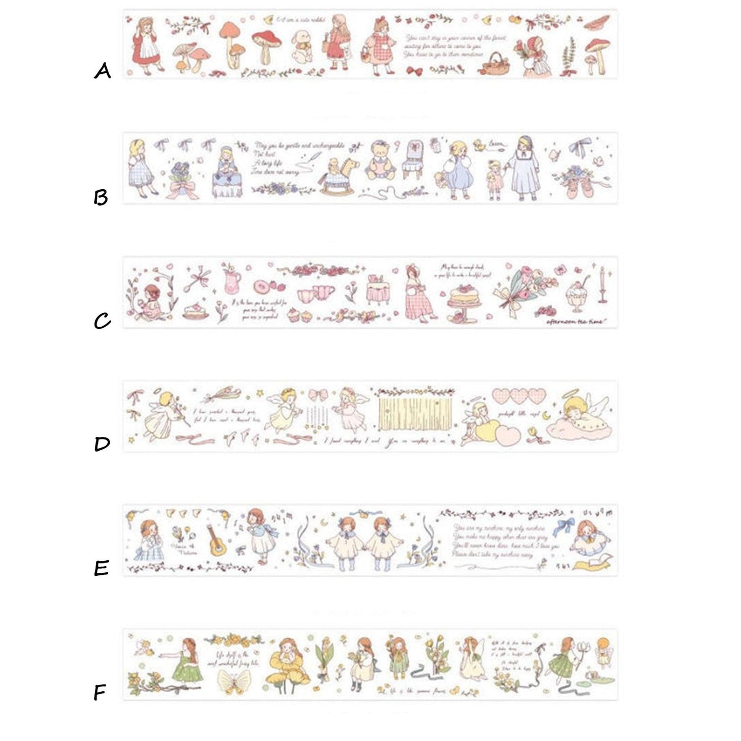 Momo and paper tape Ode to joy Annie's little angel series Hand-painted paper tape Illustration paper tape Hand account decoration Illustration flower fairy Angel Choir Bear girl - CHL-STORE 