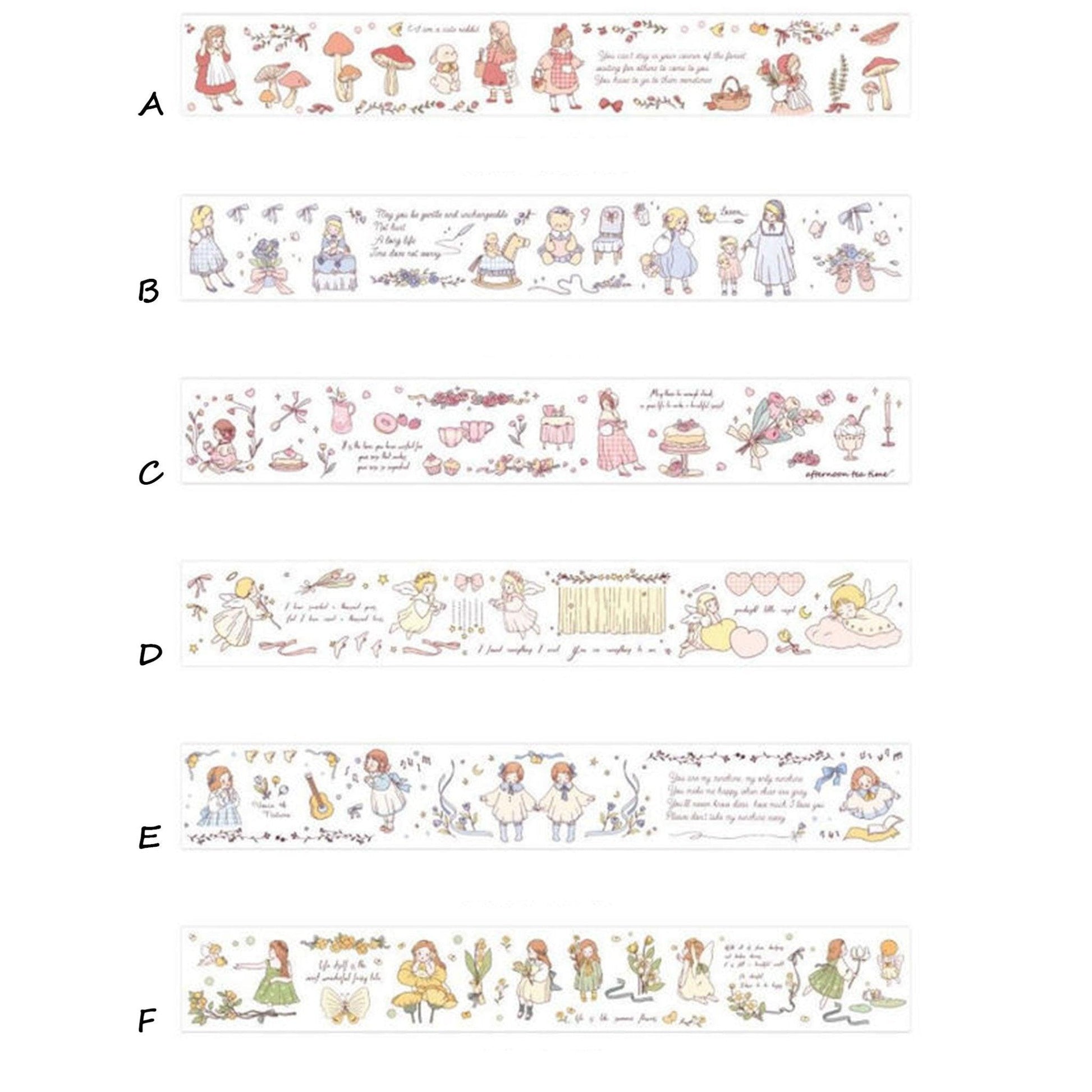 Momo and paper tape Ode to joy Annie's little angel series Hand-painted paper tape Illustration paper tape Hand account decoration Illustration flower fairy Angel Choir Bear girl - CHL-STORE 