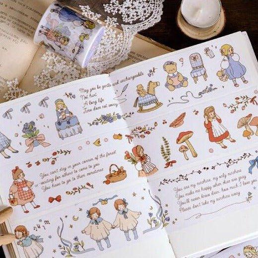 Momo and paper tape Ode to joy Annie's little angel series Hand-painted paper tape Illustration paper tape Hand account decoration Illustration flower fairy Angel Choir Bear girl - CHL-STORE 