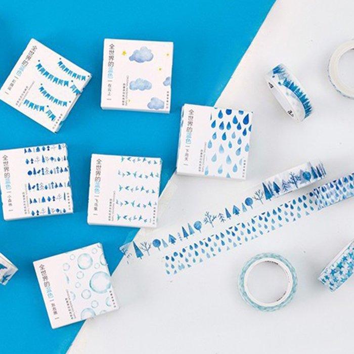 Momo Blue in the World Simple Graphic Gradient Nature Bird Notes Washi Tape Paper Tape NP-H7TAY-0325 - CHL-STORE 