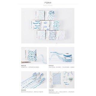 Momo Blue in the World Simple Graphic Gradient Nature Bird Notes Washi Tape Paper Tape NP-H7TAY-0325 - CHL-STORE 