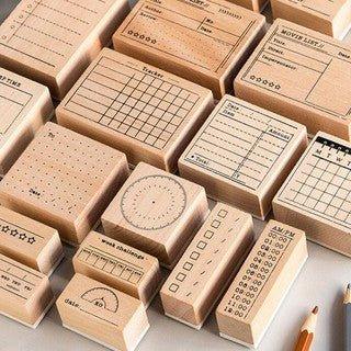 Momo Original Practical Wooden Seal Weekly Plan Circle Chart Sleep Management Dot Matrix Record NP-H7TIW-601 - CHL-STORE 