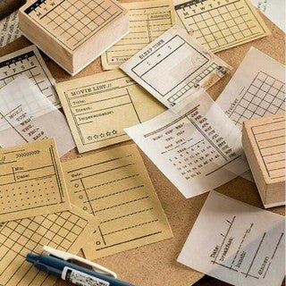 Momo Original Practical Wooden Seal Weekly Plan Circle Chart Sleep Management Dot Matrix Record NP-H7TIW-601 - CHL-STORE 