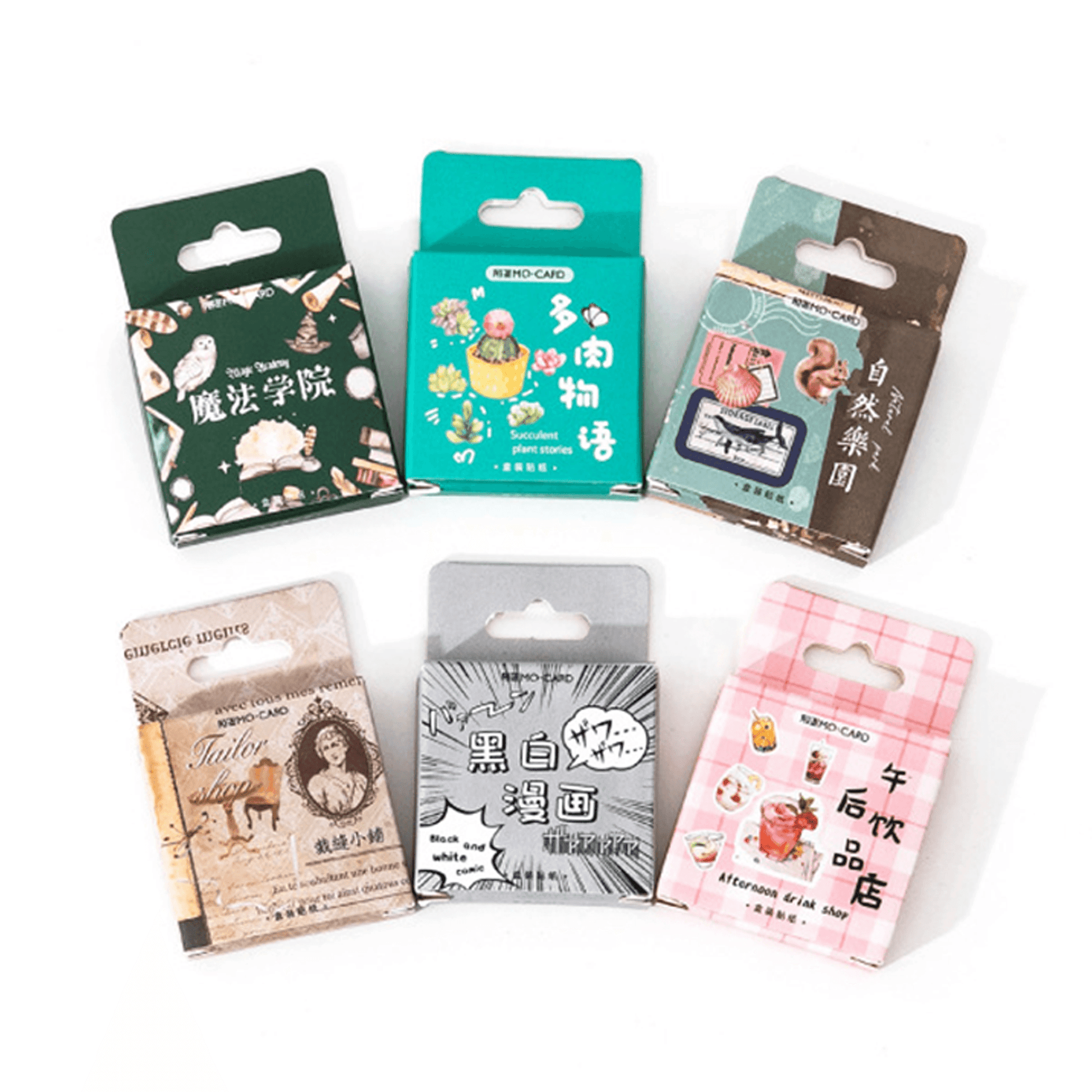 Momo Sticker DIY Boxed Stickers 45pcs Black and White Comics NP-000167 - CHL-STORE 