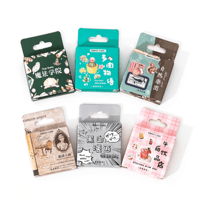 Momo Sticker DIY Boxed Stickers 45pcs Black and White Comics NP-000167 - CHL-STORE 