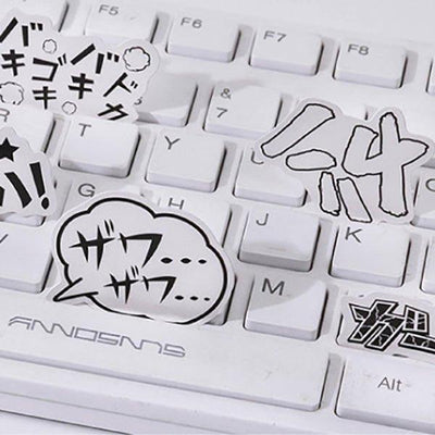 Momo Sticker DIY Boxed Stickers 45pcs Black and White Comics NP-000167 - CHL-STORE 