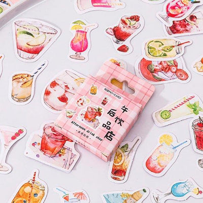 Momo Sticker DIY Boxed Stickers Afternoon Drink Shop Dessert Shape 45pcs NP-000170 - CHL-STORE 