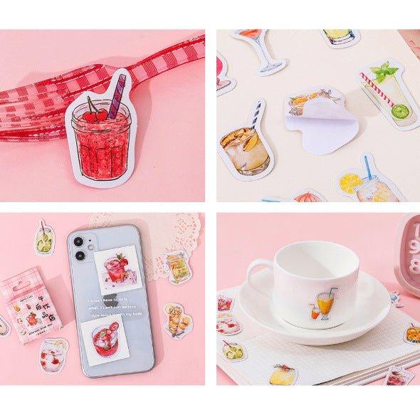 Momo Sticker DIY Boxed Stickers Afternoon Drink Shop Dessert Shape 45pcs NP-000170 - CHL-STORE 