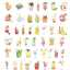 Momo Sticker DIY Boxed Stickers Afternoon Drink Shop Dessert Shape 45pcs NP-000170 - CHL-STORE 