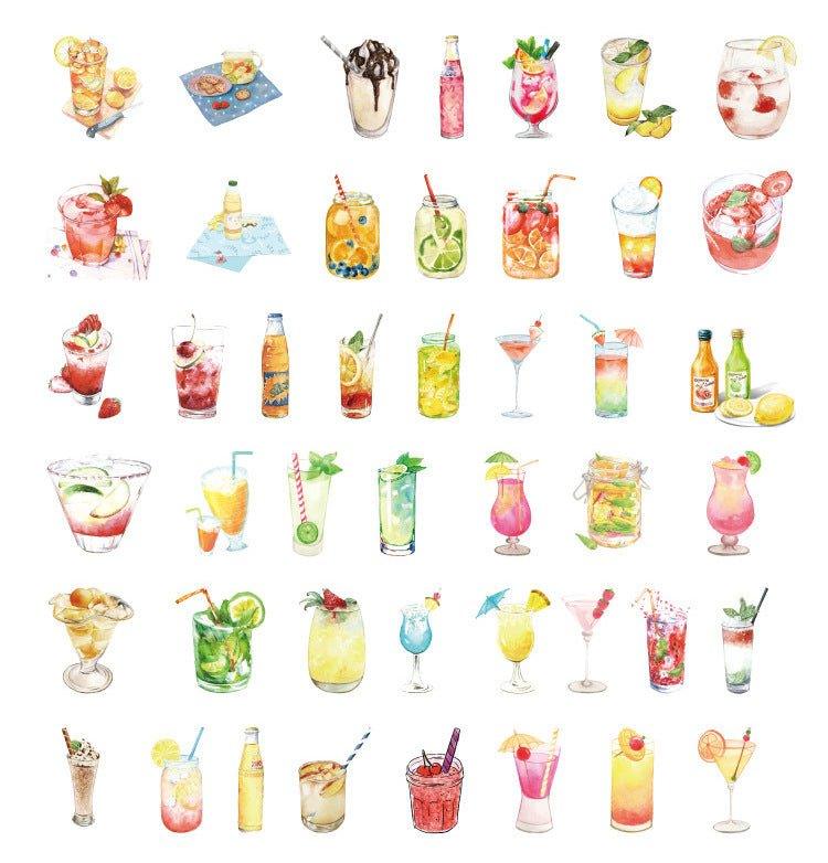 Momo Sticker DIY Boxed Stickers Afternoon Drink Shop Dessert Shape 45pcs NP-000170 - CHL-STORE 