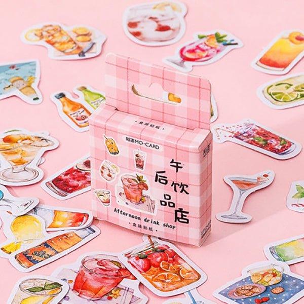Momo Sticker DIY Boxed Stickers Afternoon Drink Shop Dessert Shape 45pcs NP-000170 - CHL-STORE 