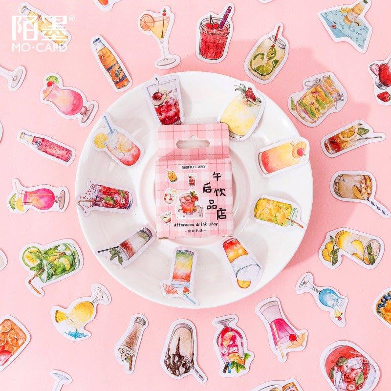 Momo Sticker DIY Boxed Stickers Afternoon Drink Shop Dessert Shape 45pcs NP-000170 - CHL-STORE 