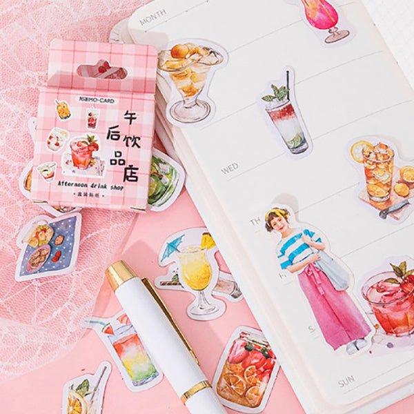 Momo Sticker DIY Boxed Stickers Afternoon Drink Shop Dessert Shape 45pcs NP-000170 - CHL-STORE 