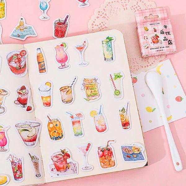 Momo Sticker DIY Boxed Stickers Afternoon Drink Shop Dessert Shape 45pcs NP-000170 - CHL-STORE 