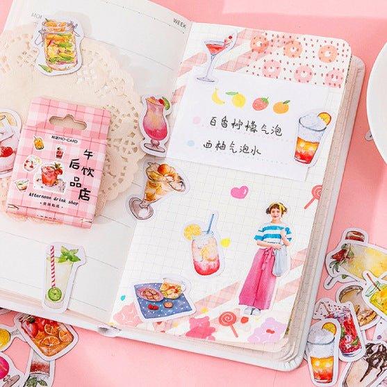 Momo Sticker DIY Boxed Stickers Afternoon Drink Shop Dessert Shape 45pcs NP-000170 - CHL-STORE 