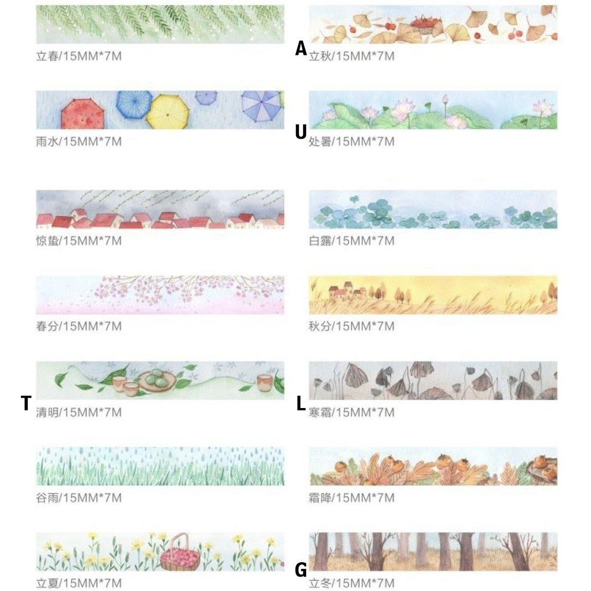 Momo Twenty-four solar terms Four seasons Washi tape NP-H7TAY-0294 - CHL-STORE 