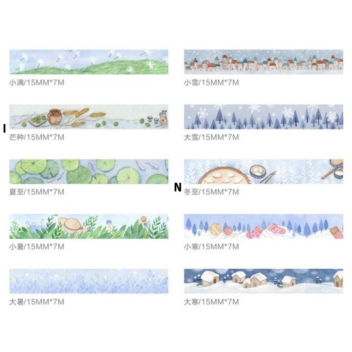 Momo Twenty-four solar terms Four seasons Washi tape NP-H7TAY-0294 - CHL-STORE 