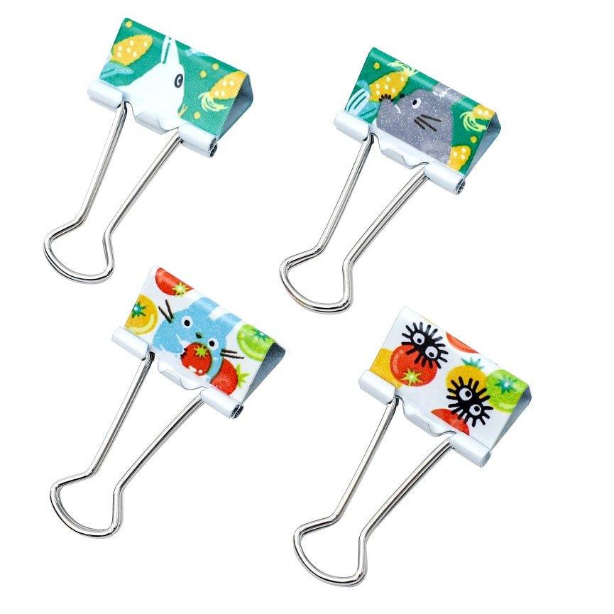 MOVIC HOWE KIK TOTORO Howl Kiki My Neighbor Totoro Shape Long Tail Clip Long Tail Clip 4 Sets Set with Transparent Storage Bag - CHL-STORE 