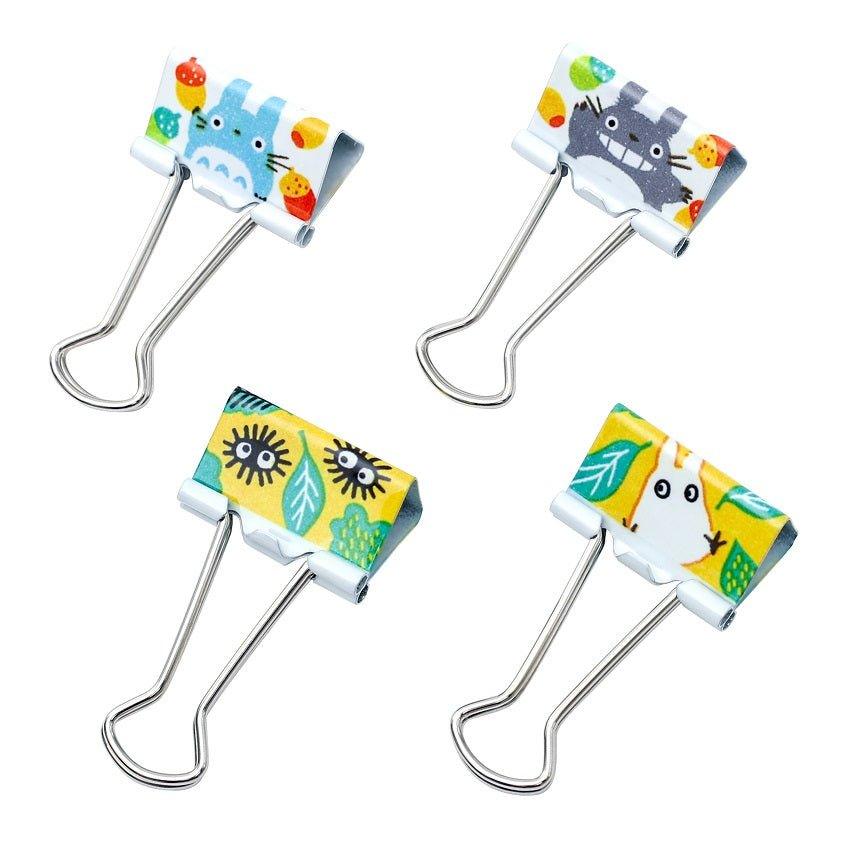 MOVIC HOWE KIK TOTORO Howl Kiki My Neighbor Totoro Shape Long Tail Clip Long Tail Clip 4 Sets Set with Transparent Storage Bag - CHL-STORE 