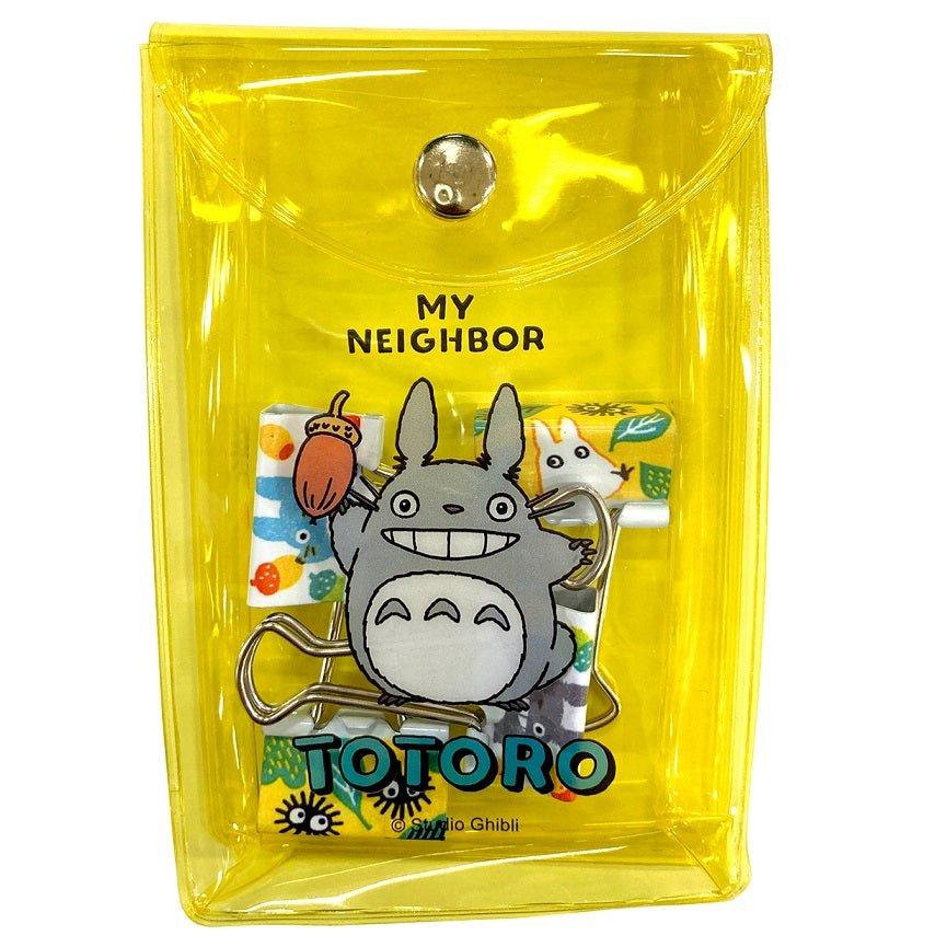 MOVIC HOWE KIK TOTORO Howl Kiki My Neighbor Totoro Shape Long Tail Clip Long Tail Clip 4 Sets Set with Transparent Storage Bag - CHL-STORE 