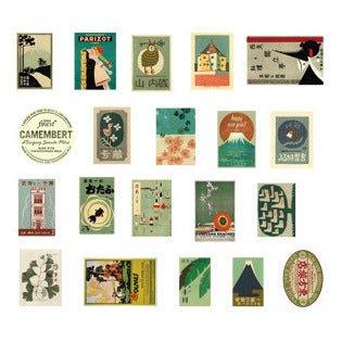 Meiji レトロステッカーセット Japanese Retro Style Decorative Stickers - Vintage Charm for