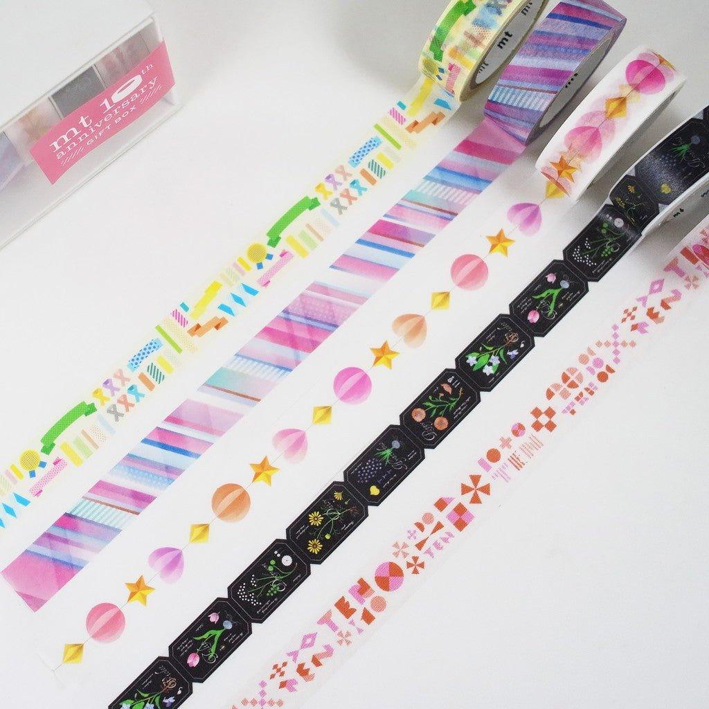 MT Washi Tape Masking Tape Paper Tape 10th Anniversary 5 Pack MT05G009 15mm*7m Decorative Tape Pocket Tape - CHL-STORE 