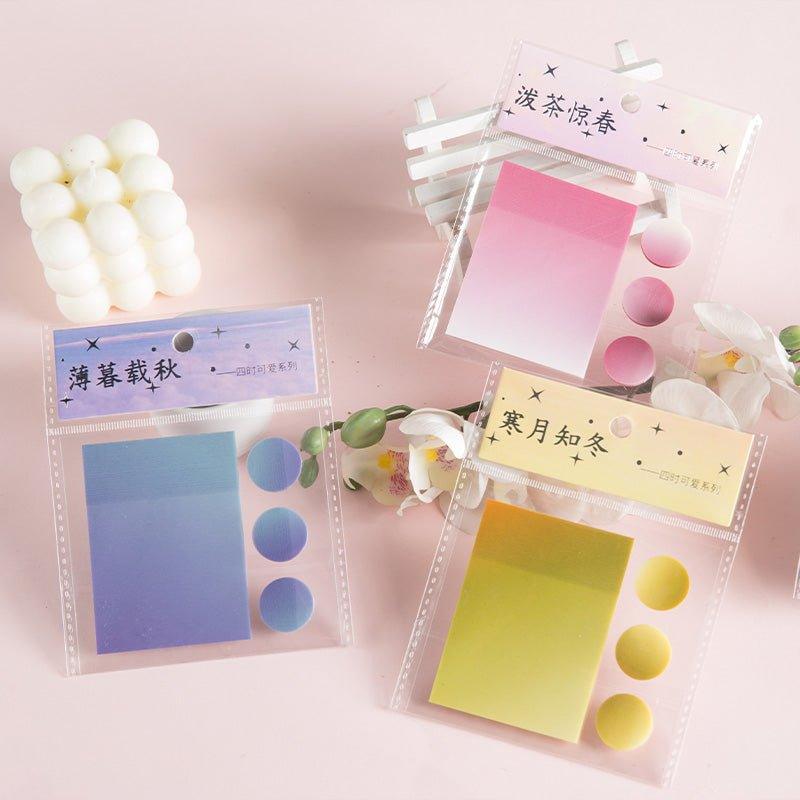 Mu dyeing PET waterproof and transparent note set Four Seasons cute series Gradient note set NP-000158 - CHL-STORE 